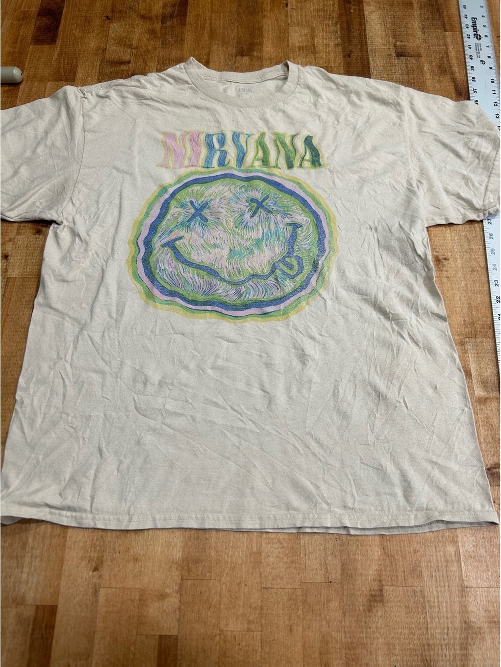 Nirvana Smiley Face Graphic T-Shirt Size XL